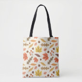 Kleurrijk Herfstblad Herfst Patroon Tote Bag (Voorkant)