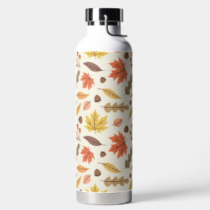 Kleurrijk Herfstblad Herfst Patroon Waterfles