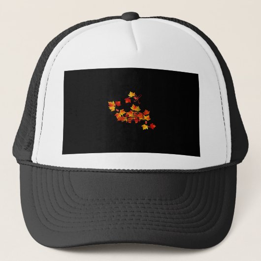 Kleurrijk Herfstbladeren Mand Het Is Herfst Trucker Pet (Voorkant)