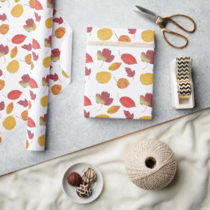 Kleurrijk Herfstbladeren Patroon / Herfstloof Cadeaupapier