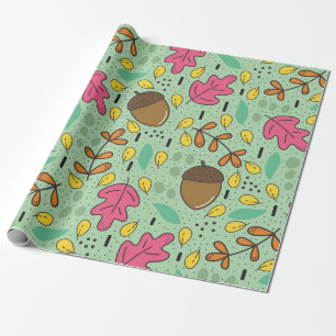 Kleurrijk herfstbladpatroon cadeaupapier