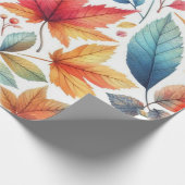 Kleurrijk herfstbladpatroon  cadeaupapier (Hoek)