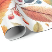 Kleurrijk herfstbladpatroon  cadeaupapier (Rol Hoek)