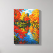 Kleurrijk herfstbruglandschap canvas afdruk (Voorkant)
