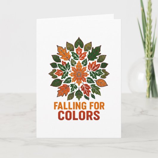 Kleurrijk herfstloof dankdag kaart (Voorkant)