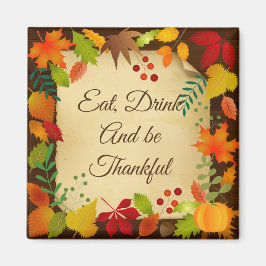 Kleurrijk herfstloof voor Thanksgiving Magneet