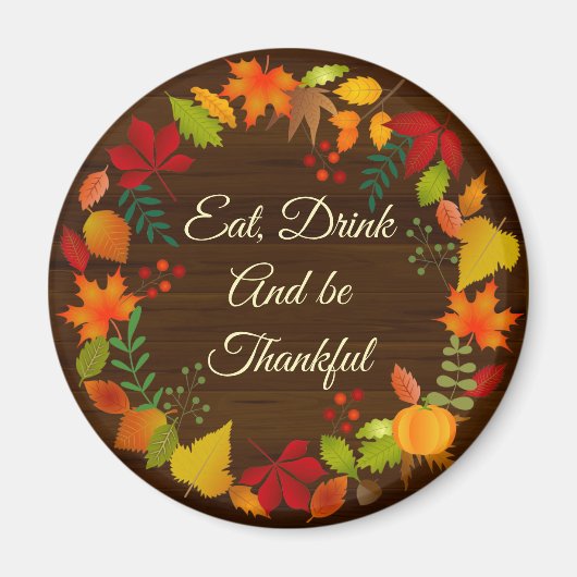 Kleurrijk herfstloof voor Thanksgiving Magneet (Voorkant)