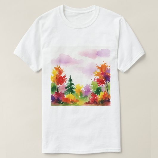 Kleurrijk herfsttafereel t-shirt (Design voorkant)