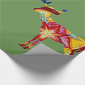 Kleurrijk herten glanzend inpakpapier (Hoek)