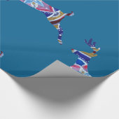 Kleurrijk herten glanzend inpakpapier, cadeaupapier (Hoek)