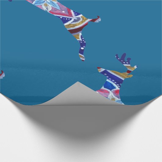 Kleurrijk herten glanzend inpakpapier, cadeaupapier (Hoek)