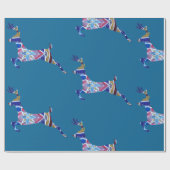 Kleurrijk herten glanzend inpakpapier, cadeaupapier (Vlak)