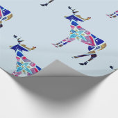 Kleurrijk herten glanzend inpakpapier, cadeaupapier (Hoek)