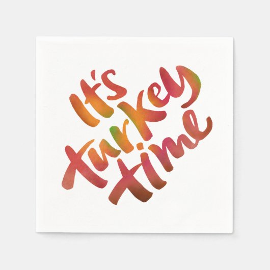 Kleurrijk - Het Turkije Time Thanksgiving Diner Servetten (Voorkant)
