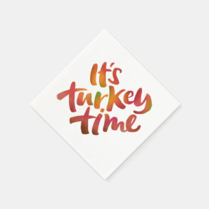 Kleurrijk - Het Turkije Time Thanksgiving Diner Servetten