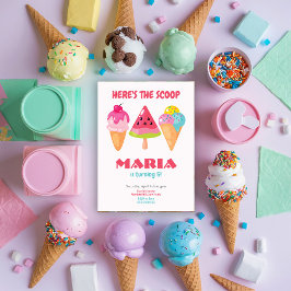 Kleurrijk Hier is de scoop Verjaardag Kaart