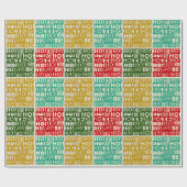 Kleurrijk HO! HO! HO! kerstinpakpapier Cadeaupapier (Vlak)