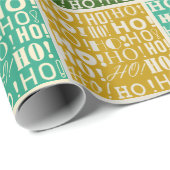 Kleurrijk HO! HO! HO! kerstinpakpapier Cadeaupapier (Rol Hoek)