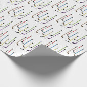 Kleurrijk hockey tikt op klein patroon cadeaupapier (Hoek)