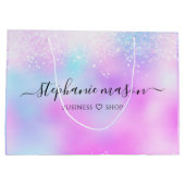 Kleurrijk holografisch glitters Pastel Meisjesacht Groot Cadeauzakje (Achterkant)