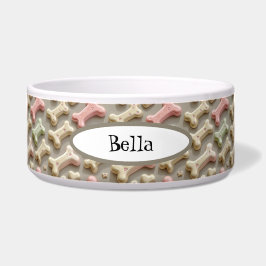 Kleurrijk hondenbotpatroon voerbakje