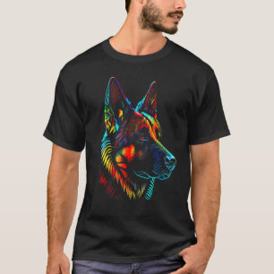 kleurrijk hondenliefhebber van Shepherd Alsatian T-shirt