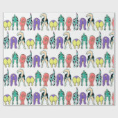 Kleurrijk hondenpeuken patroon cadeaupapier (Vlak)