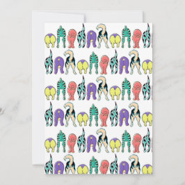 Kleurrijk hondenpeuken patroon feestdagenkaart