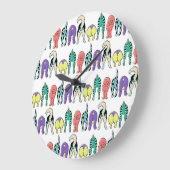 Kleurrijk hondenpeuken patroon grote klok (Hoek)