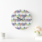 Kleurrijk hondenpeuken patroon grote klok (Huis)