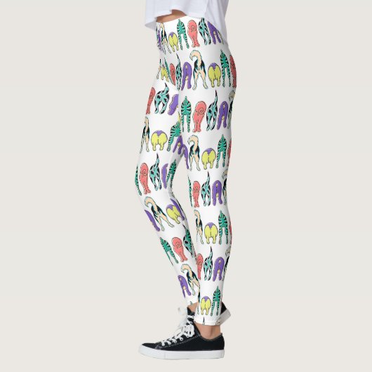 Kleurrijk hondenpeuken patroon leggings (Links)