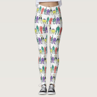 Kleurrijk hondenpeuken patroon leggings