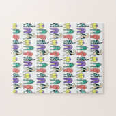 Kleurrijk hondenpeuken patroon legpuzzel (Horizontaal)