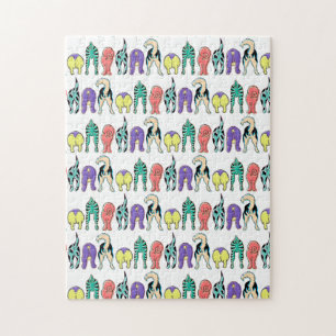 Kleurrijk hondenpeuken patroon legpuzzel