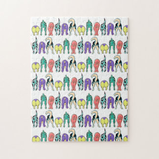 Kleurrijk hondenpeuken patroon legpuzzel