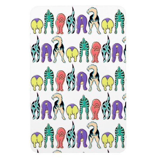 Kleurrijk hondenpeuken patroon magneet (Verticaal)