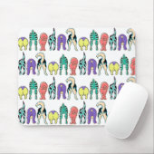 Kleurrijk hondenpeuken patroon muismat (Met muis)