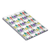 Kleurrijk hondenpeuken patroon notitieboek (Rechterzijde)