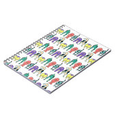 Kleurrijk hondenpeuken patroon notitieboek (Linkerzijde)