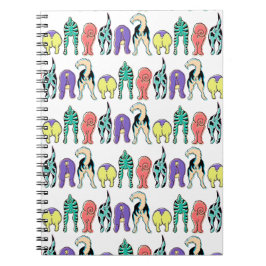 Kleurrijk hondenpeuken patroon notitieboek