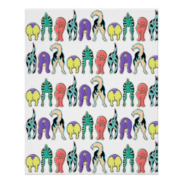 Kleurrijk hondenpeuken patroon perfect poster