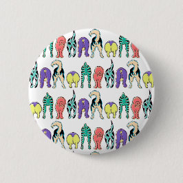 Kleurrijk hondenpeuken patroon ronde button 5,7 cm