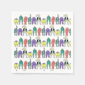 Kleurrijk hondenpeuken patroon servet (Voorkant)