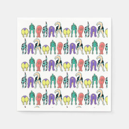 Kleurrijk hondenpeuken patroon servet