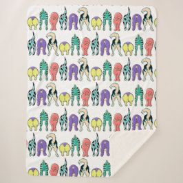 Kleurrijk hondenpeuken patroon sherpa deken