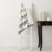 Kleurrijk hondenpeuken patroon sherpa deken (In situ)