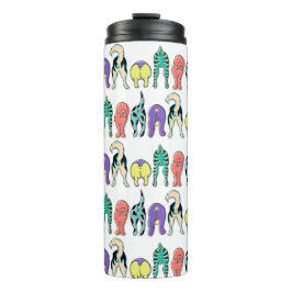 Kleurrijk hondenpeuken patroon thermosbeker