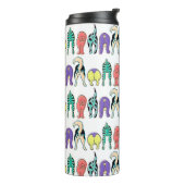 Kleurrijk hondenpeuken patroon thermosbeker (Gedraaid links)