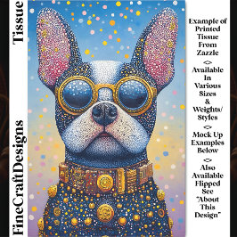 Kleurrijk hondenportret, pointillisme DN5L Decoupa Tissuepapier