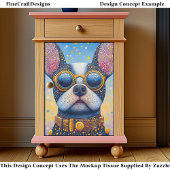 Kleurrijk hondenportret, pointillisme DN5R Decoupa Tissuepapier